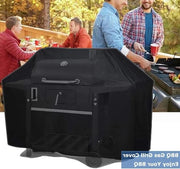 Copertura per barbecue grande impermeabile 183x66x130cm 420D resistente - Copertura per griglia BBQ all'aperto con cinturino adesivo - Resistente al vento e UV - Nero