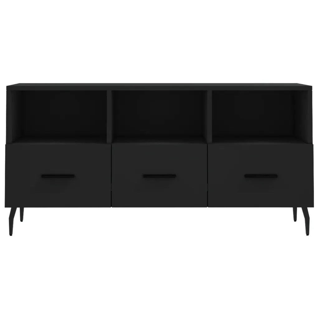 Mobile Porta TV Nero 102x36x50 cm in Legno Multistrato 829053