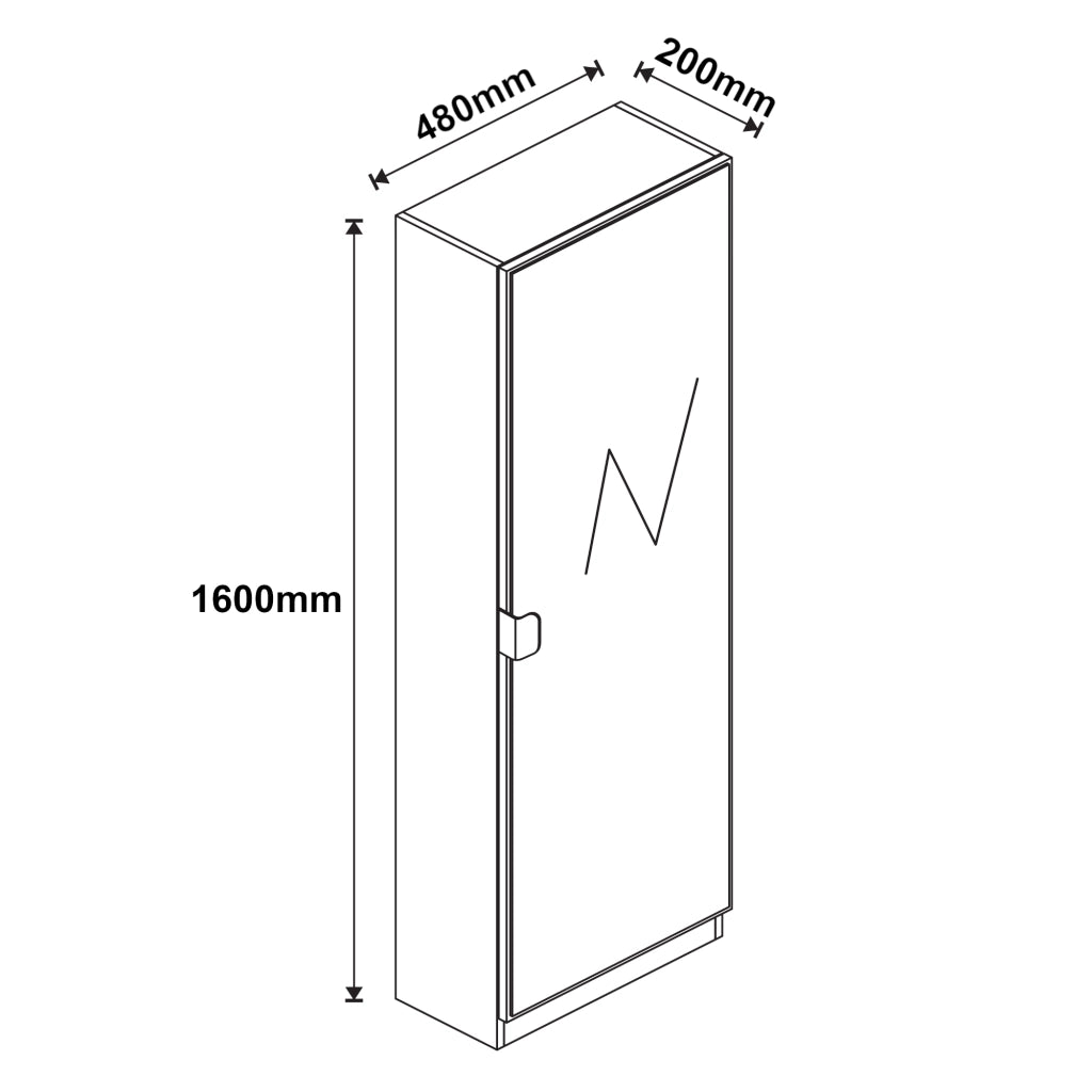 Armadio Portascarpe Meura con Anta a Specchio 160 x 48 x 20 cm Bianco [en.casa]