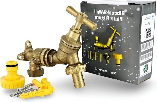 Valvola di scarico 1/2" BSP con piastra di supporto in ottone BS1010-2 - Rubinetto a risparmio d'acqua
