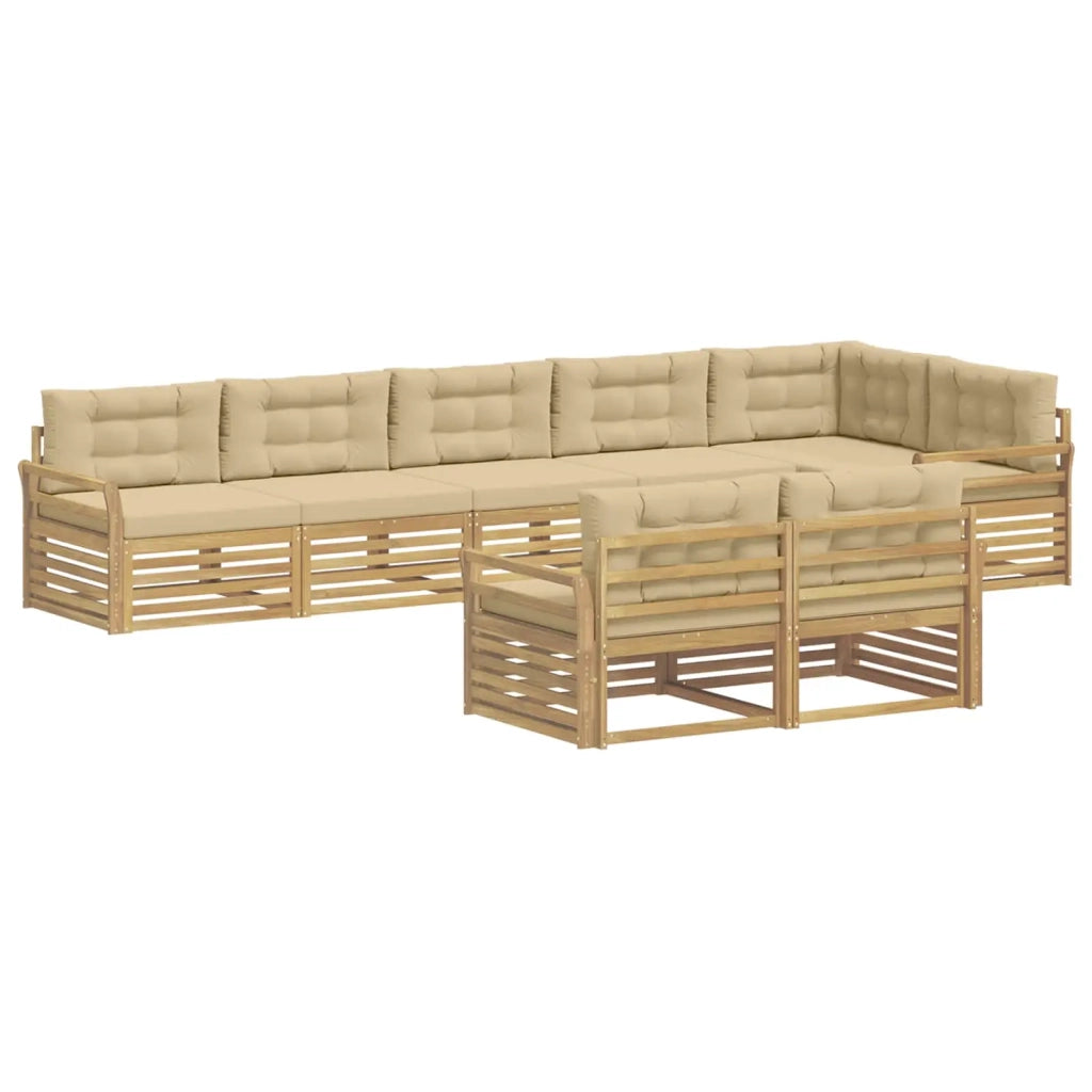 Set di divani da esterno 8 pcs Bianco e Beige 3390688