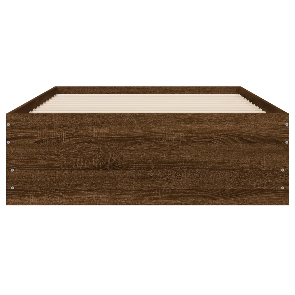 Giroletto Cassetti-Struttura Letto con contenitore Rovere Marrone 75x190 cm Legno Multistrato 257538