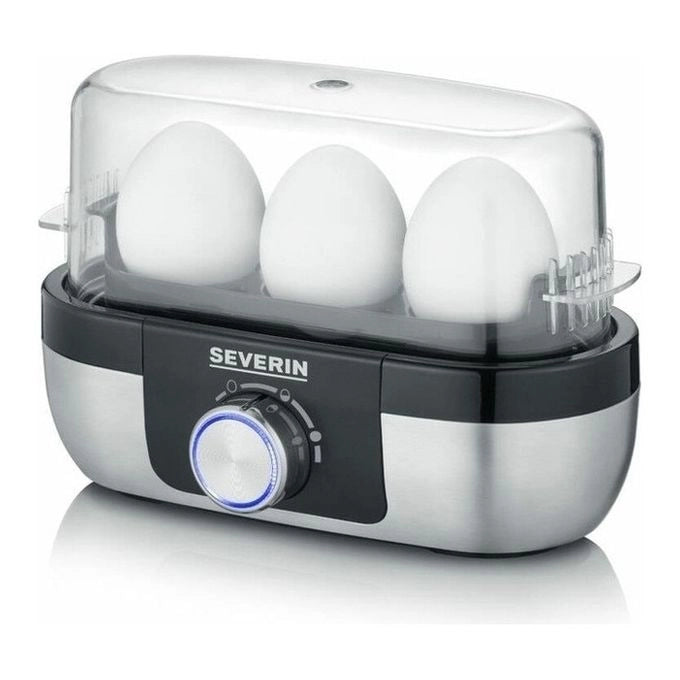 Severin EK3163 Cuociuova 3 Uova Acciaio Inox con Spegnimento Automatico e Allarme Colore Nero