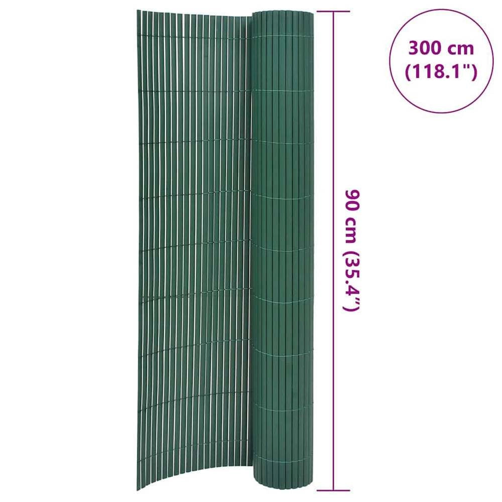 Garden Fence, Double-sided PVC, 90x300 Cm, Green