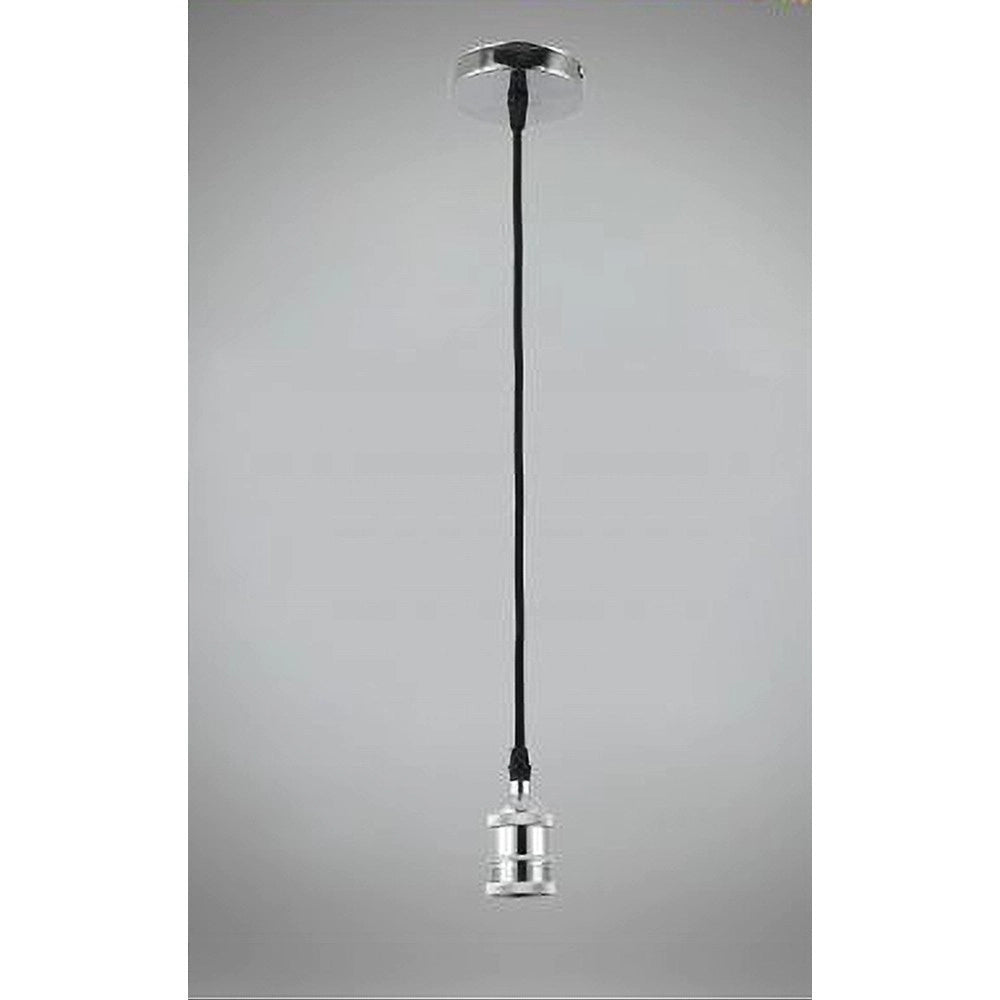 Trade Shop - Lampadario Portalampada A Sospensione Per Lampadine E27 Pendente 2 Metri E27-2m - Argento