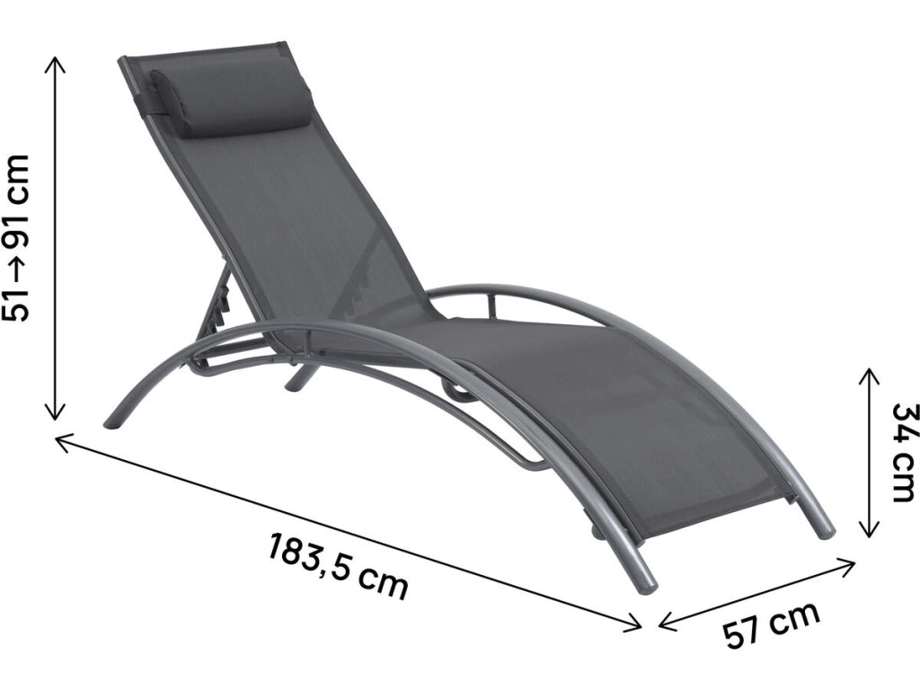 2 lettini in alluminio Beauty - PHOENIX - Grigio scuro / Argentato - set di 2
