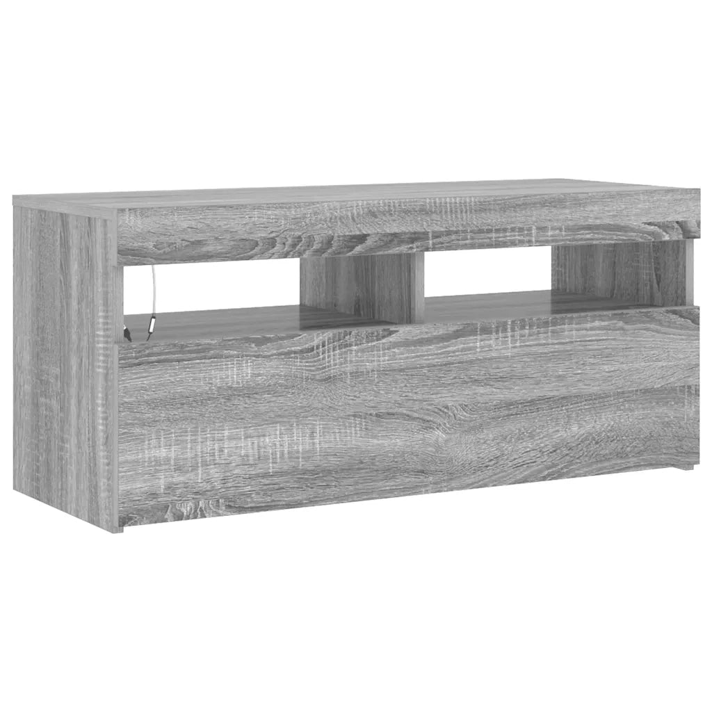 Mobile Porta TV con Luci LED Grigio Sonoma 90x35x40 cm cod mxl 9640