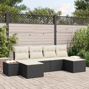 Set Divano da Giardino con cuscino 6 pcs Nero e Crema 3356807
