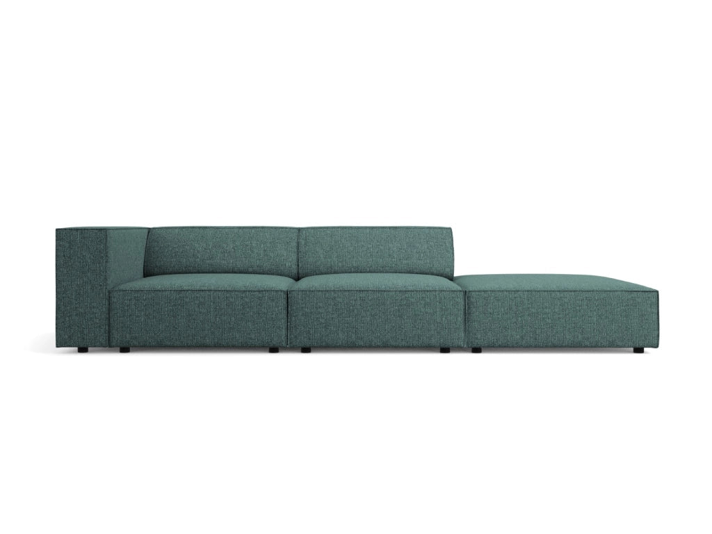 Cosmopolitan Design - Divano destro "Arendal" 4 posti in ciniglia petrolio 