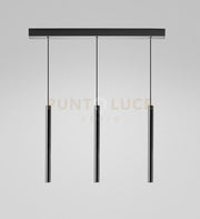 THALASSIA S/3P - SOSPENSIONE LINEARE IN ALLUMINIO COLORE NERO A LED 3 LUCI 3000K 1194LM 3X7W