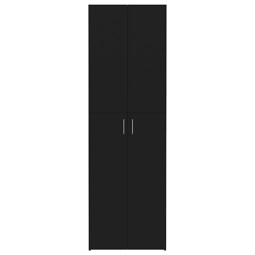 Armadio per Ufficio Nero 60x32x190 cm in Legno Multistrato