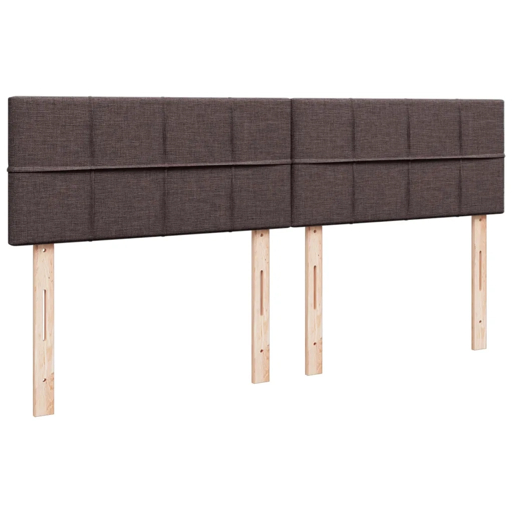 Giroletto a Molle con Materasso Marrone Scuro 200x200cm Tessuto