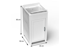 Mobile Lavatoio 45x50x85 cm 1 Anta in Resina Bianco