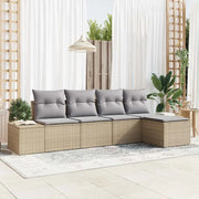 Set Divano da Giardino con cuscino 5 pcs Beige polyrattan 3347020