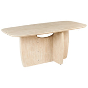 Tavolo da pranzo in MDF rettangolare con ampia base a piedistallo 180 x 90 cm Marrone chiaro stile minimalista