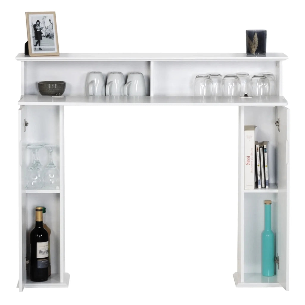 IDMarket - Console per caminetto mantello, portale camino bianco con immagazzinamento