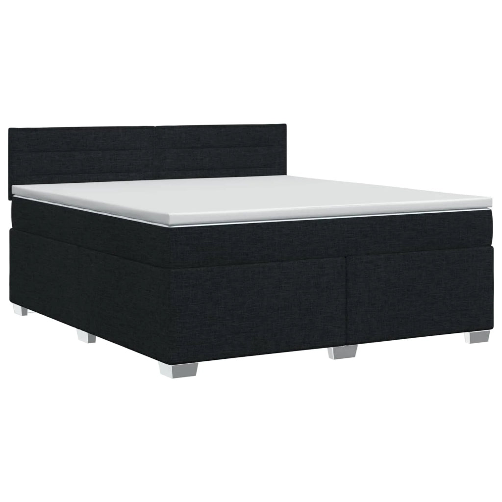 Letto box spring con materasso Nero 140 x 200 cm Tessuto 3450490