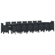 Set da pranzo da giardino con cuscini 17 pcs Antracite PP 3378654