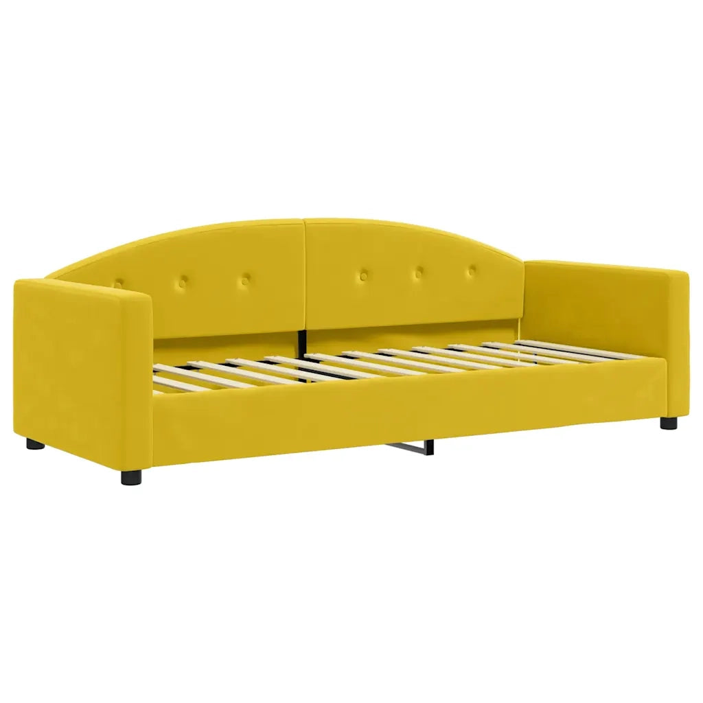 Divano Letto Estraibile con Materassi Giallo 80x200 cm Velluto 3197323