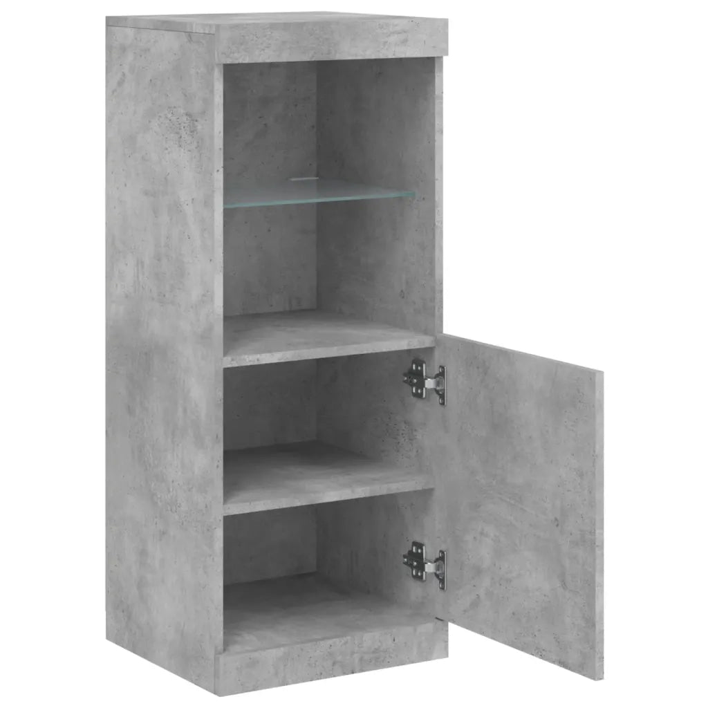 Credenza con Luci LED-Buffet-Armadio da cucina Grigio Cemento 41x37x100 cm 446077
