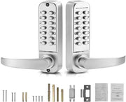Manuale serratura per porta, 14 tasti, con manubrio, doppio, impermeabile, per esterno, garage, fattoria, zinco