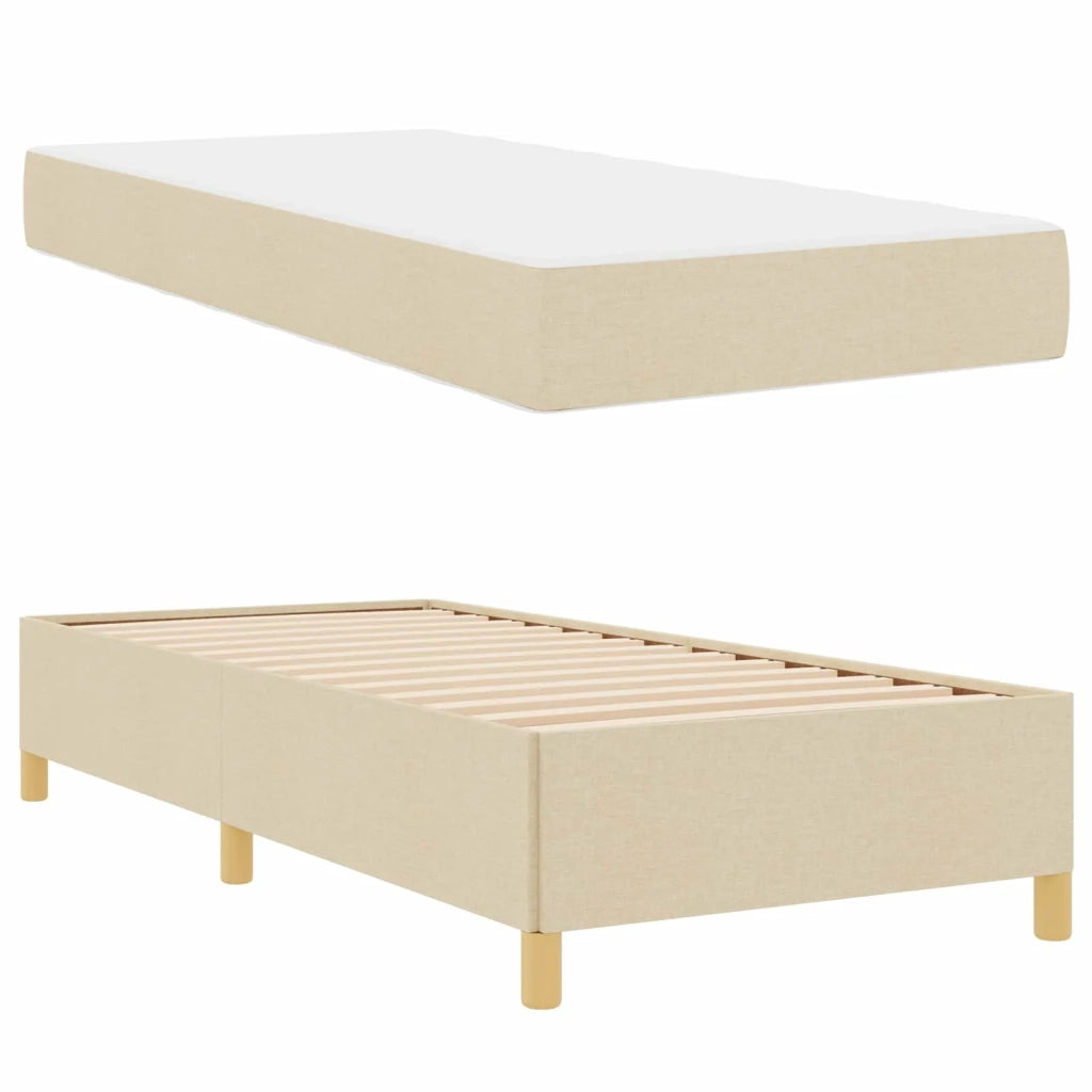 Struttura del letto con materasso Crema 90 x 200 cm Tessuto