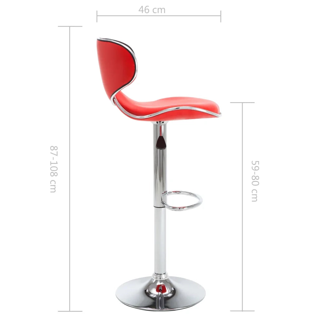 323645  Bar Stools 2 pcs Red Faux Leather