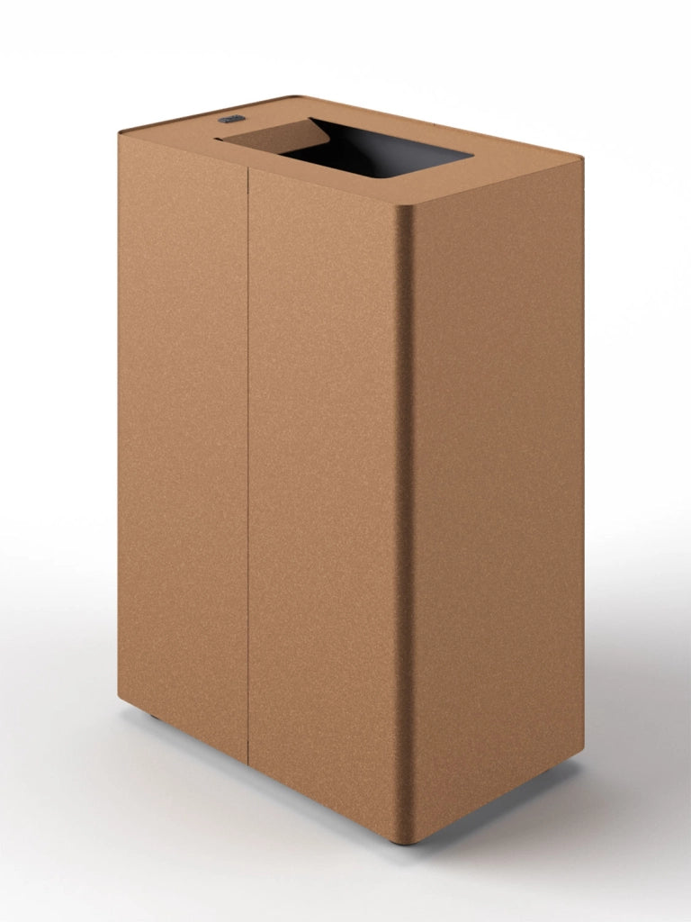 Pattumiera a 1 Scomparto da 45 L 44x28x63 cm con Contenitore Interno in Acciaio Verniciato Corten