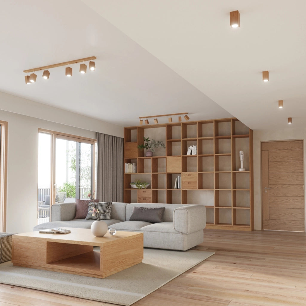 Applique BAMBU rovere chiaro/cromo GU10 1 luce PU.1035