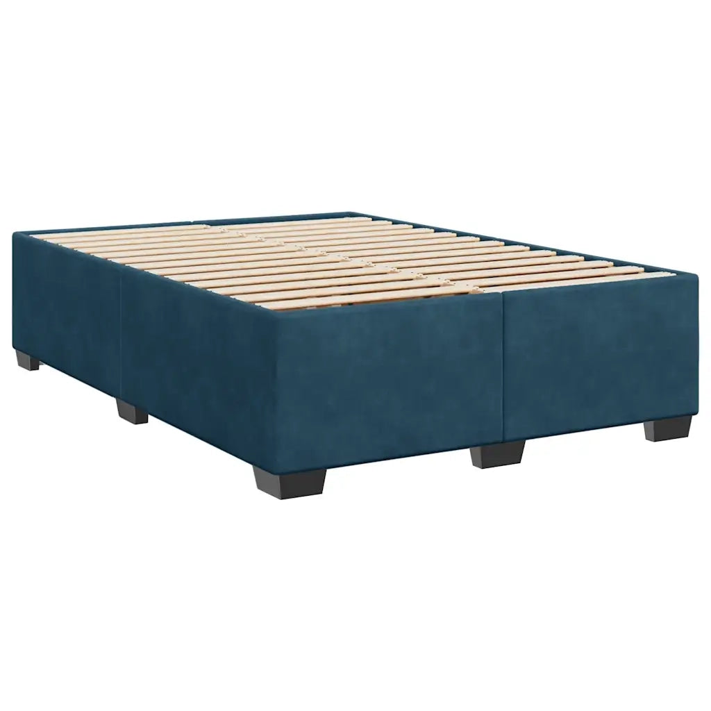 Giroletto a Molle con Materasso Blu 160x200 cm in Velluto