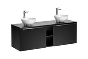 Set mobili bagno 140 cm con lavabi da appoggio Santa Fe Black 140 x 1401 x 1401 cm