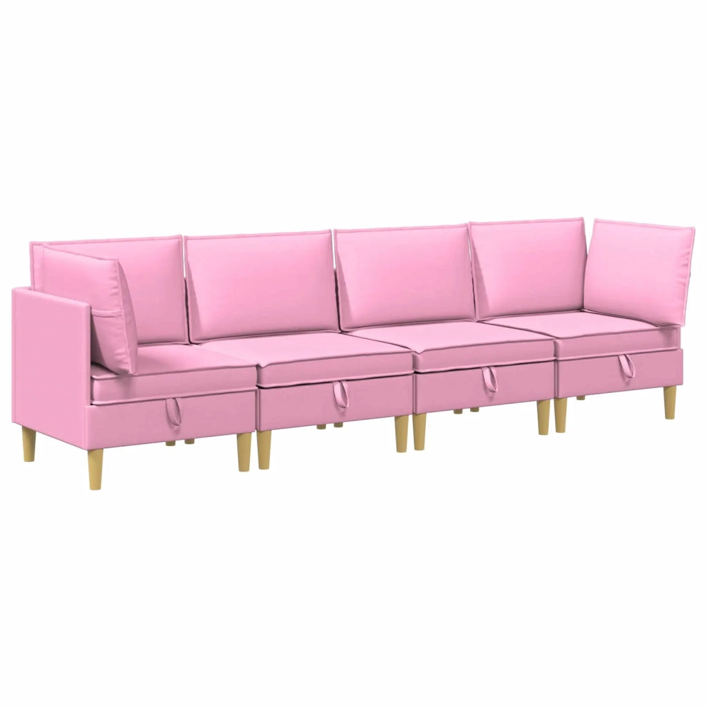 Set di mobili per il soggiorno con cuscino 4 pcs Rosa Tessuto 3413724