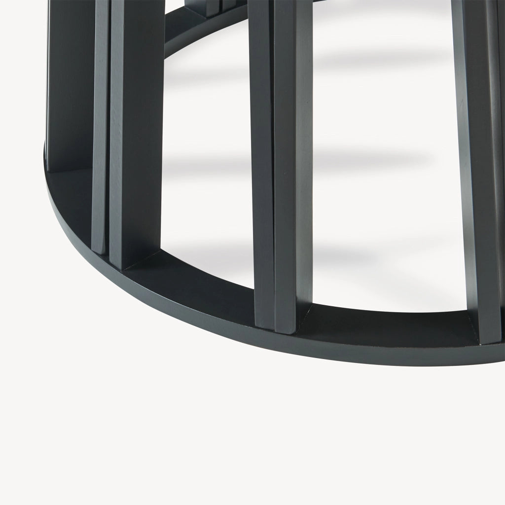 Tavolo Rotondo Lensuu da Pranzo (AxØ) 76 x 80 cm - Effetto Rovere/Nero [en.casa]
