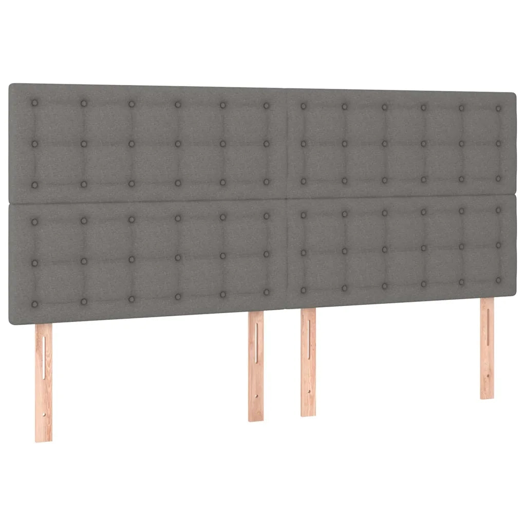 Giroletto a Molle con Materasso Grigio Scuro 200x200 cm Tessuto 3128870