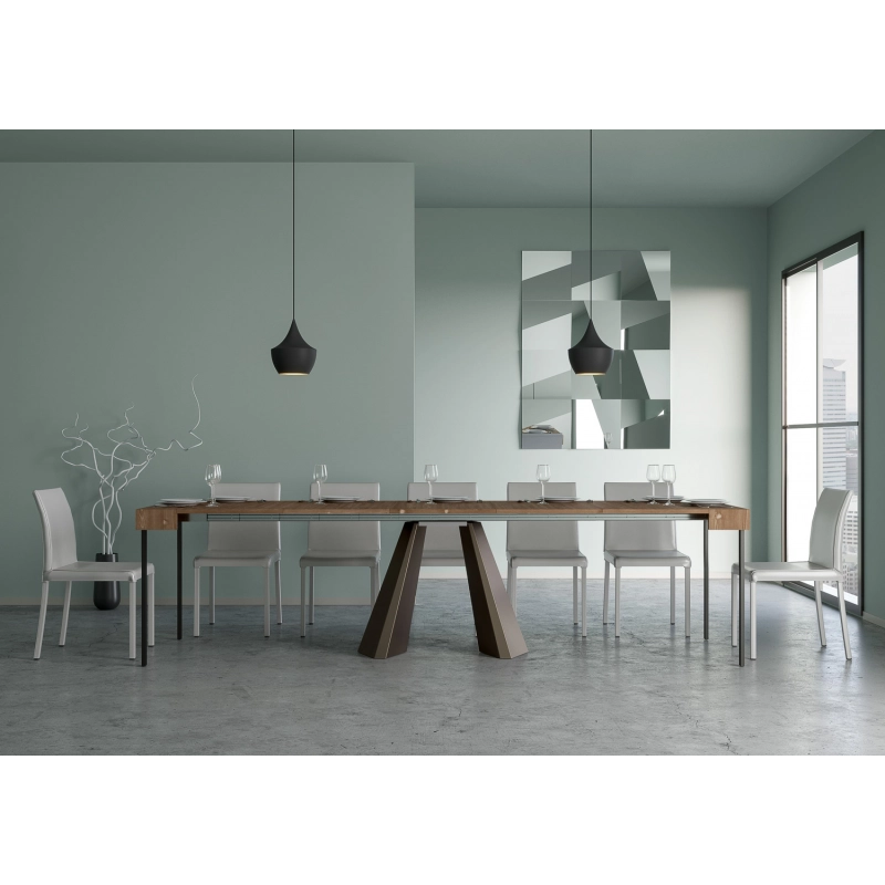 Consolle allungabile 90x40/290 cm Diamante telaio Orso - Abete Tinto