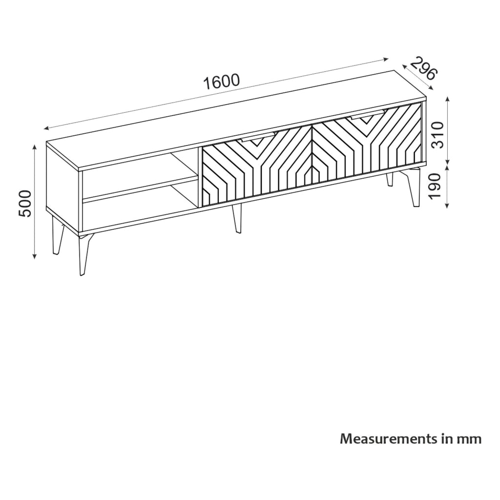 Sambuci, Mobile Porta tv un Ripiano, 160x30x50h cm Marrone Noce