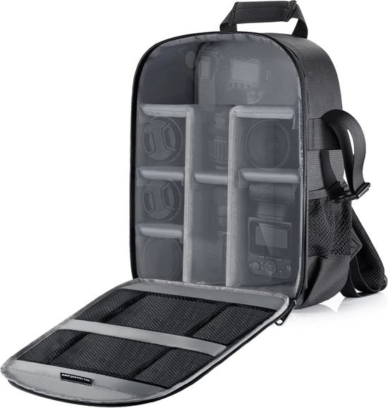 Scheidingswand con cerniera flessibile con schermo posteriore - protezione per fotocamere SLR DSLR senza mirino - obiettivi, illuminazione e attivazione wireless - altri accessori (color interno grigio)