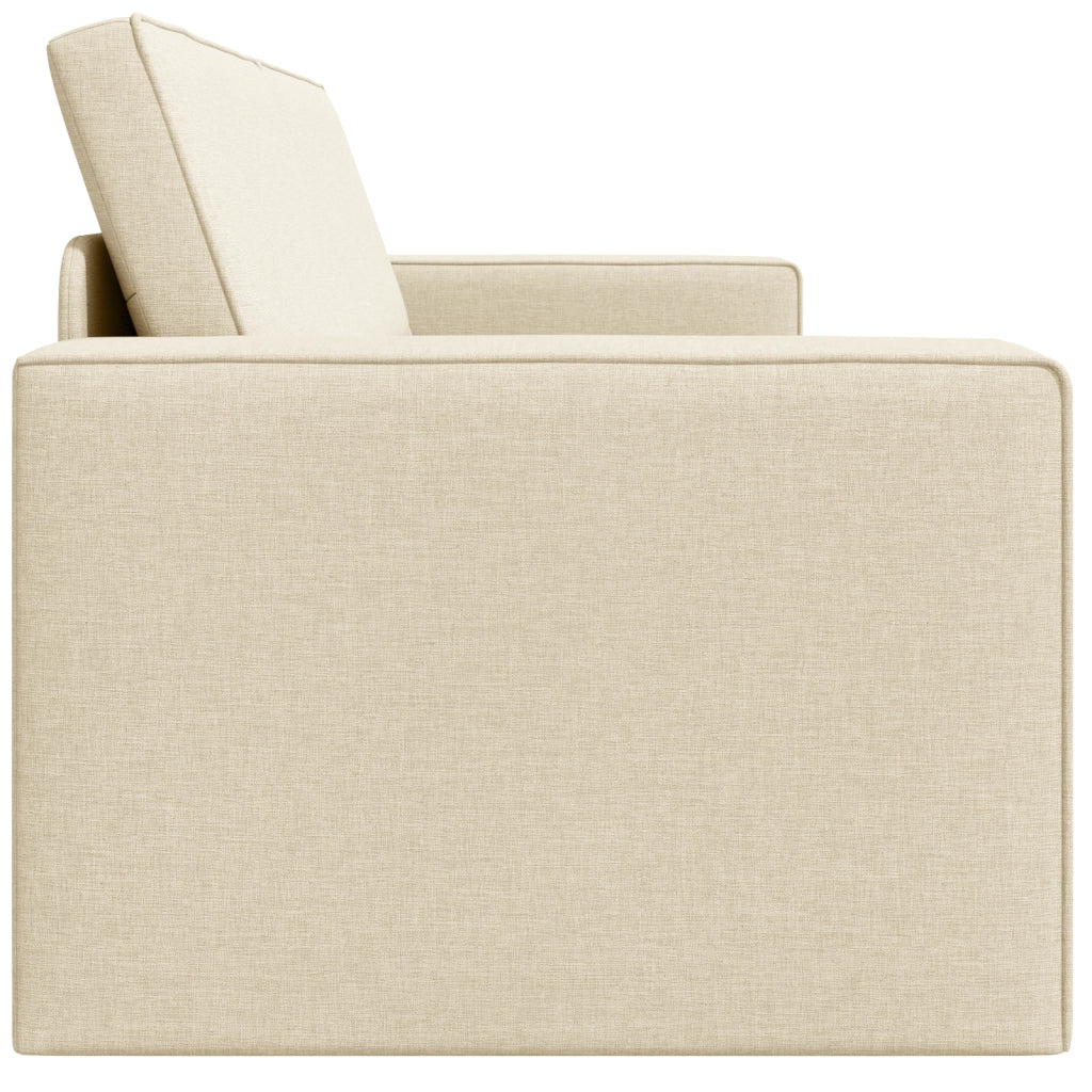 Divano Letto 2-in-1 Panna 245x150x60.5 cm Tessuto