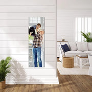 Set di specchi da parete da 4 - 356 x 28 cm - specchi in vetro senza cornice - installazione semplice - camera da letto soggiorno bagno palestra