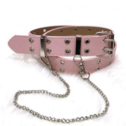 Riema punk - 110*3.3cm - Riema a molla - Riema unisex con doppio foro - Stile punk - Riema per giochi di ruolo - Riema hip hop - Abbigliamento gotico riema - Riema hip hop stile punk - Moda casual denim - Riema decorativa a catena