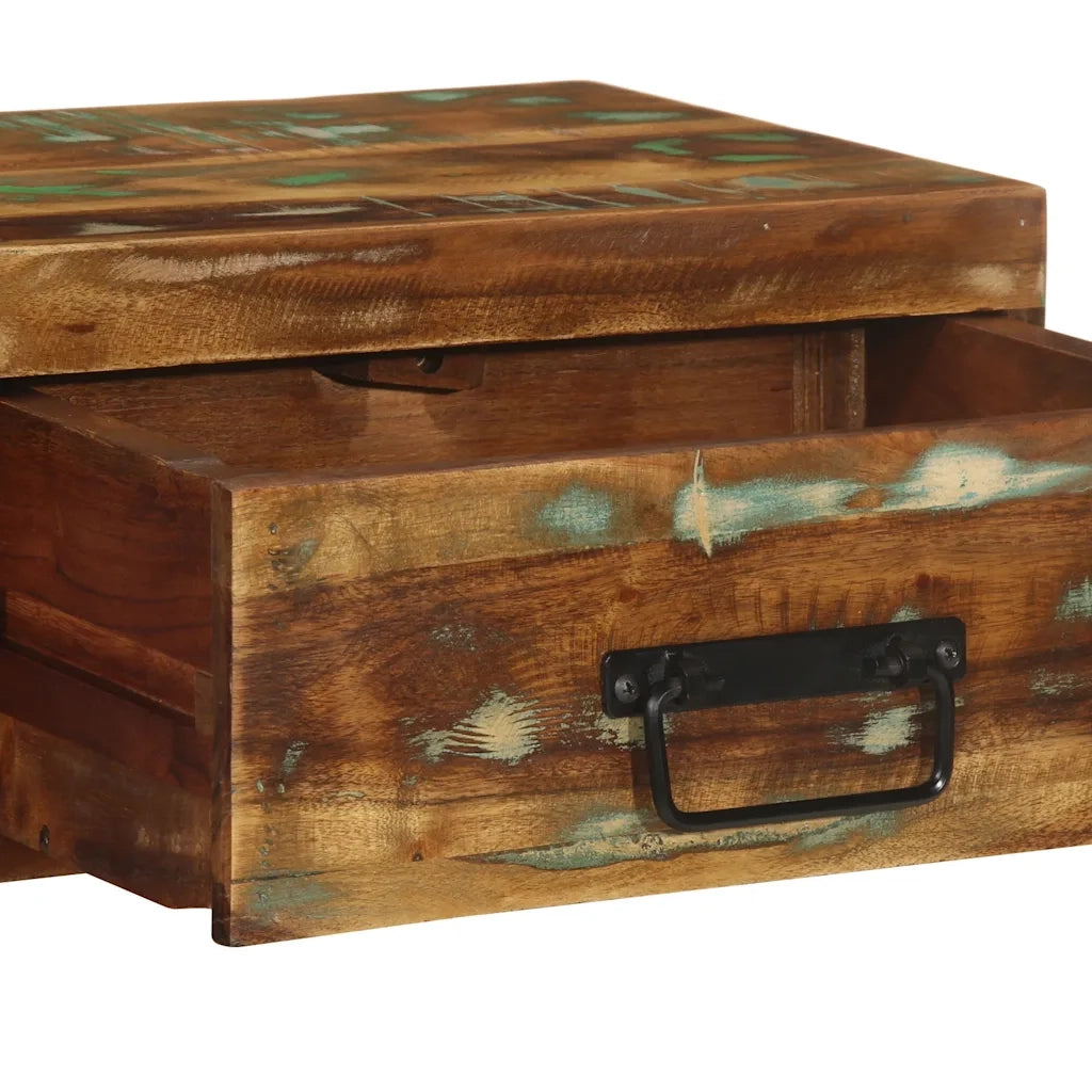 Comodini da Parete 2pz in Legno Massello di Recupero 4017456