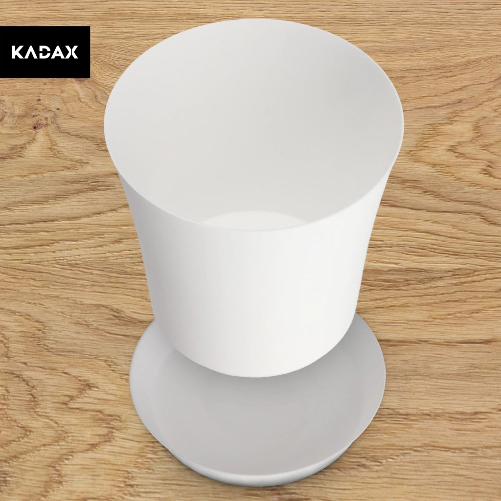 Vaso da fiori KADAX con supporto, coperchio, ciotola rotonda, 11 cm, bianco
