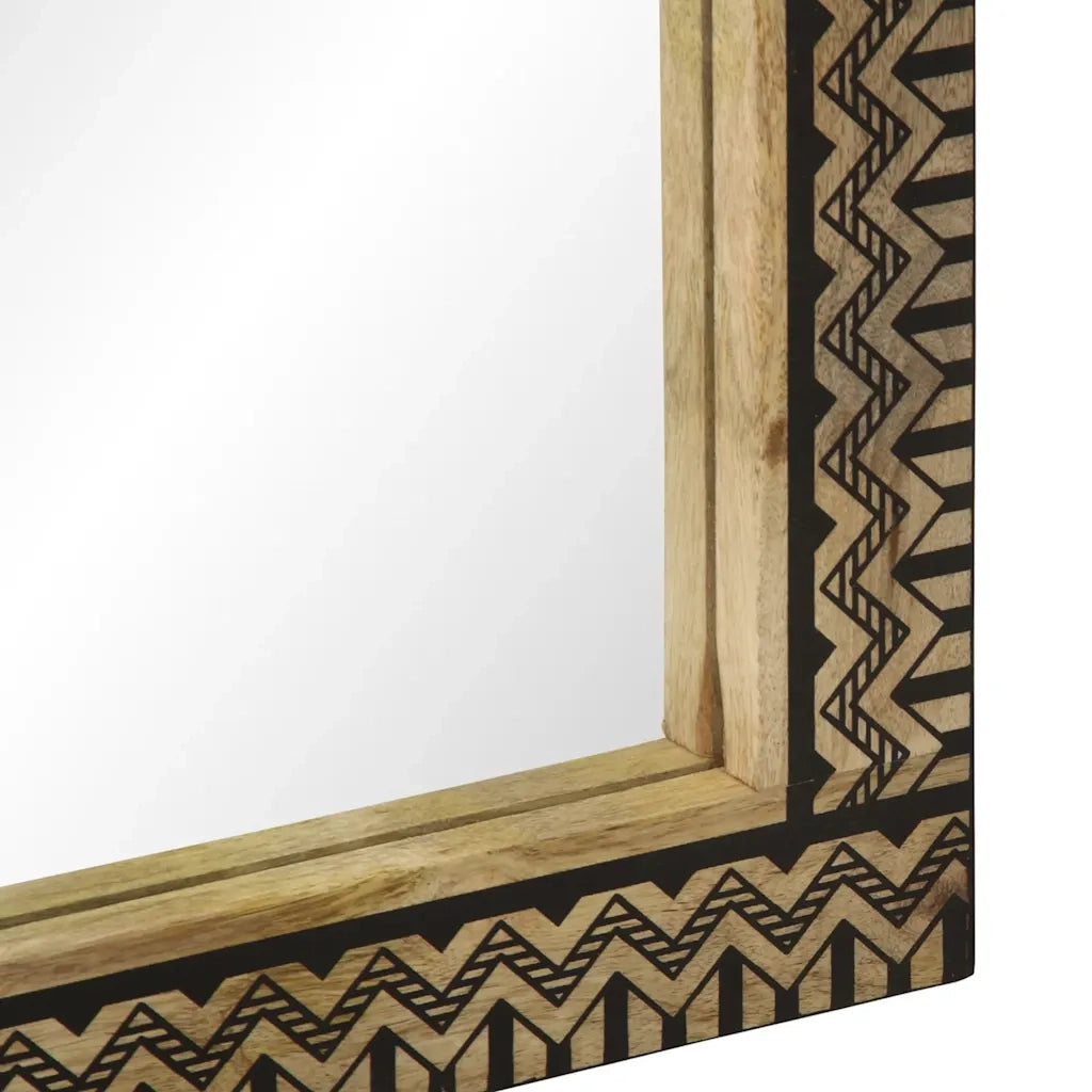 Specchio da bagno-Specchio per Bagno 50x70 cm in Legno Massello di Mango e Vetro