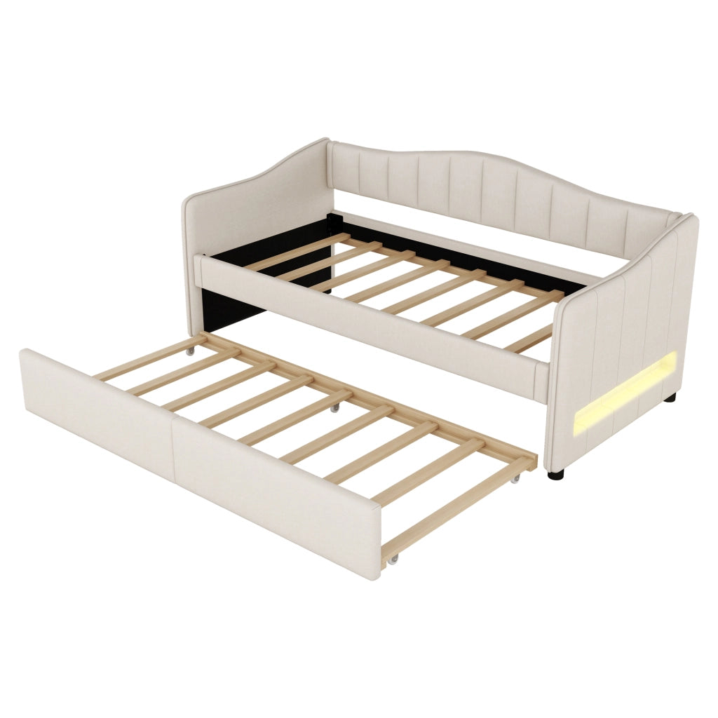 Tagesbett con letto estraibile lino 90x200 cm