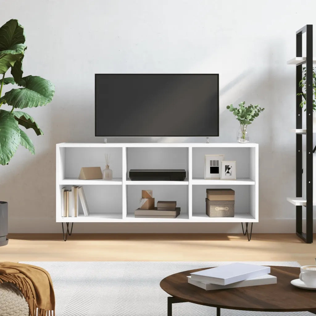 Mobile Porta TV Bianco 103,5x30x50 cm in Legno Multistrato 826988
