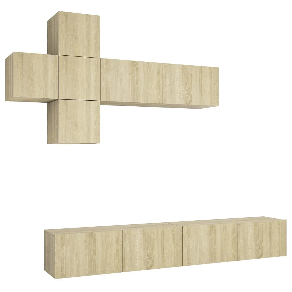 Set di Mobili Porta TV 7 pz | Armadietto TV | Mobile Porta TV Rovere Sonoma in Legno Multistrato