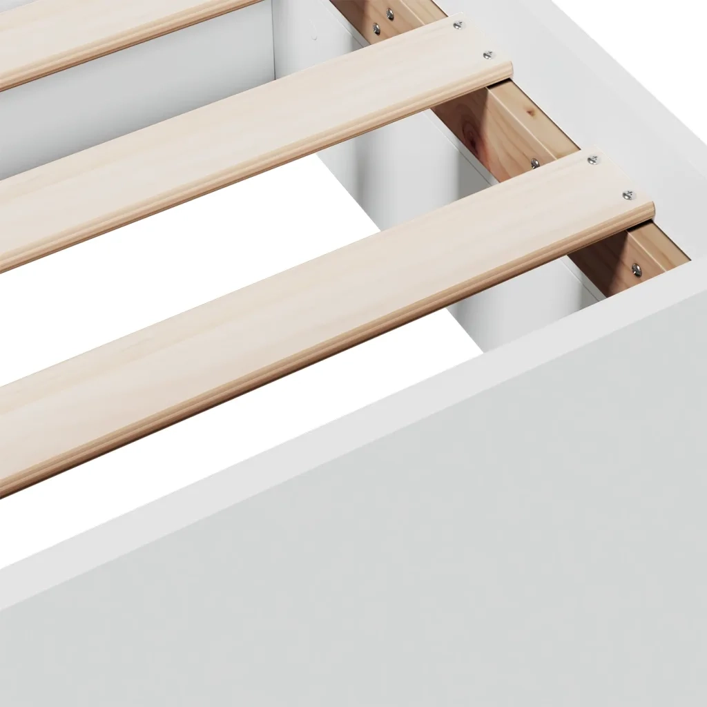 Giroletto con Cassetti Bianco 120x190 cm in Legno Multistrato 3280321