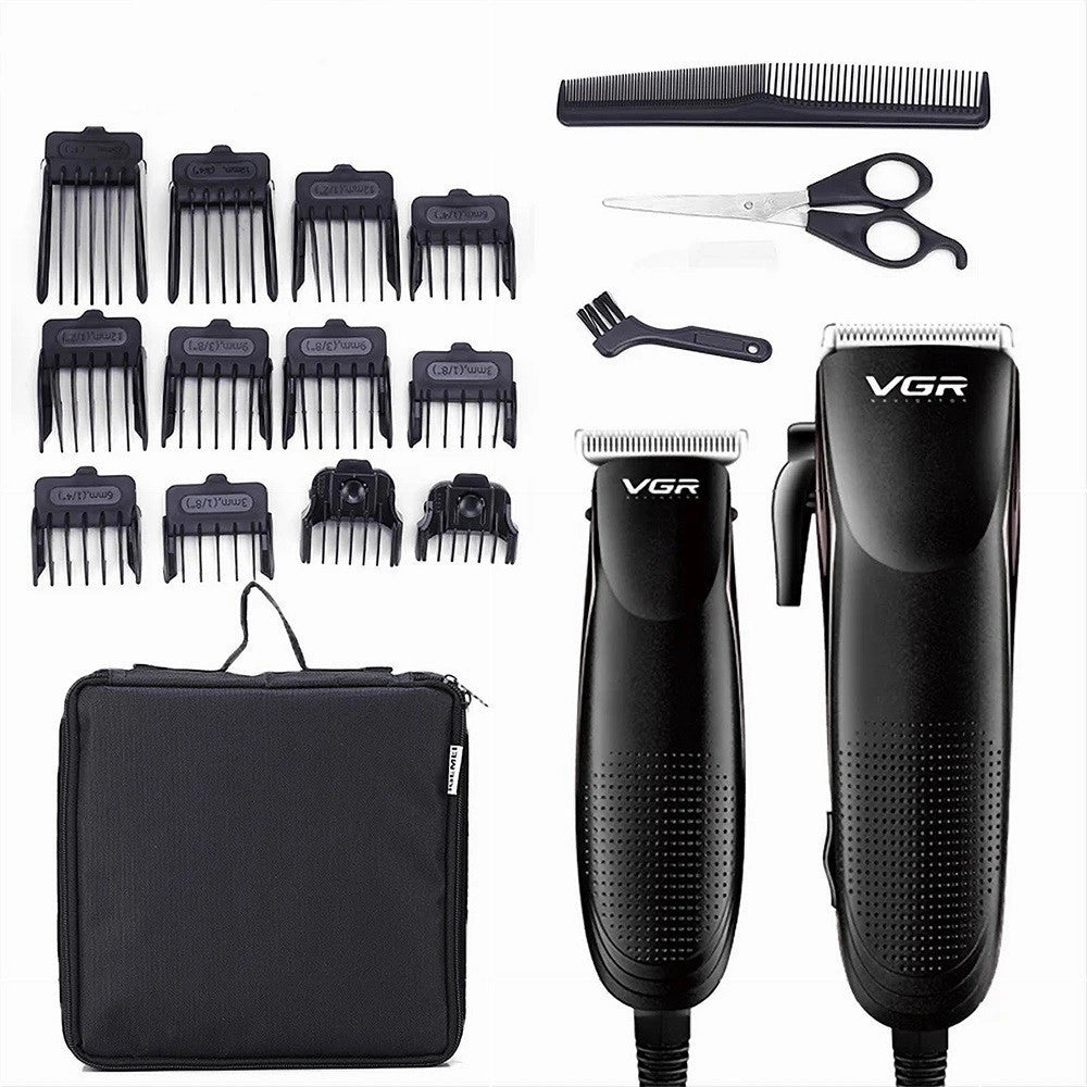 Trade Shop - Kit A 2 Rasoi Combinato Tagliacapelli Barba Trimmer Professionale Con Filo V-023 -