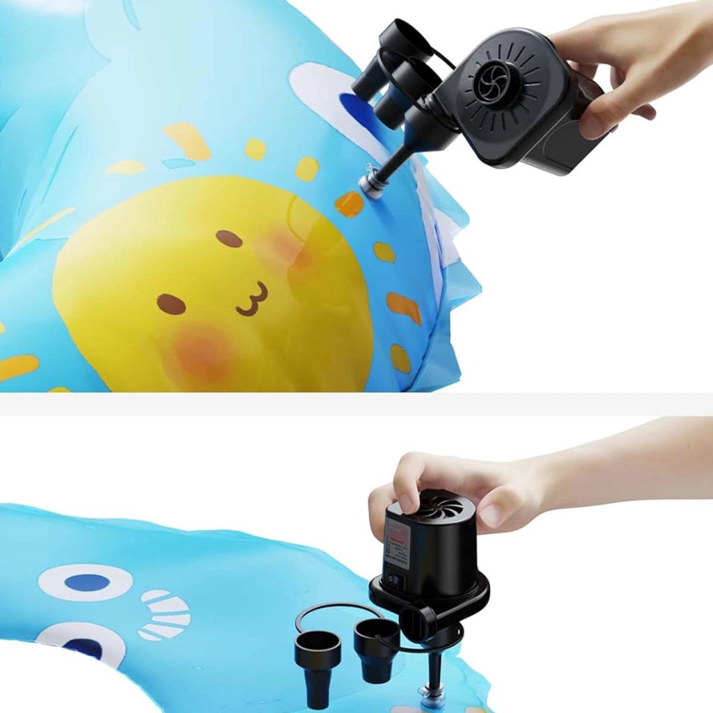 Pompa d'aria elettrica portatile da 50W per gonfiaggio e sgonfiaggio Nero Avizar