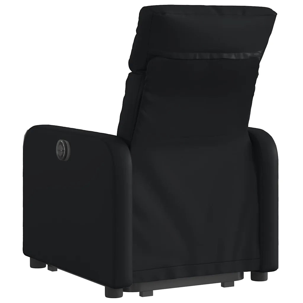 Divano Sedia-Poltrona Alzapersona Reclinabile Nera in Similpelle 236627